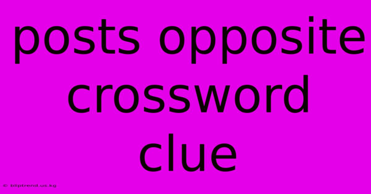 Posts Opposite Crossword Clue