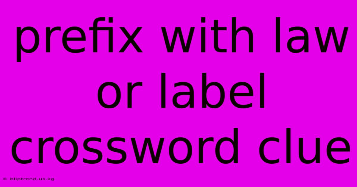 Prefix With Law Or Label Crossword Clue