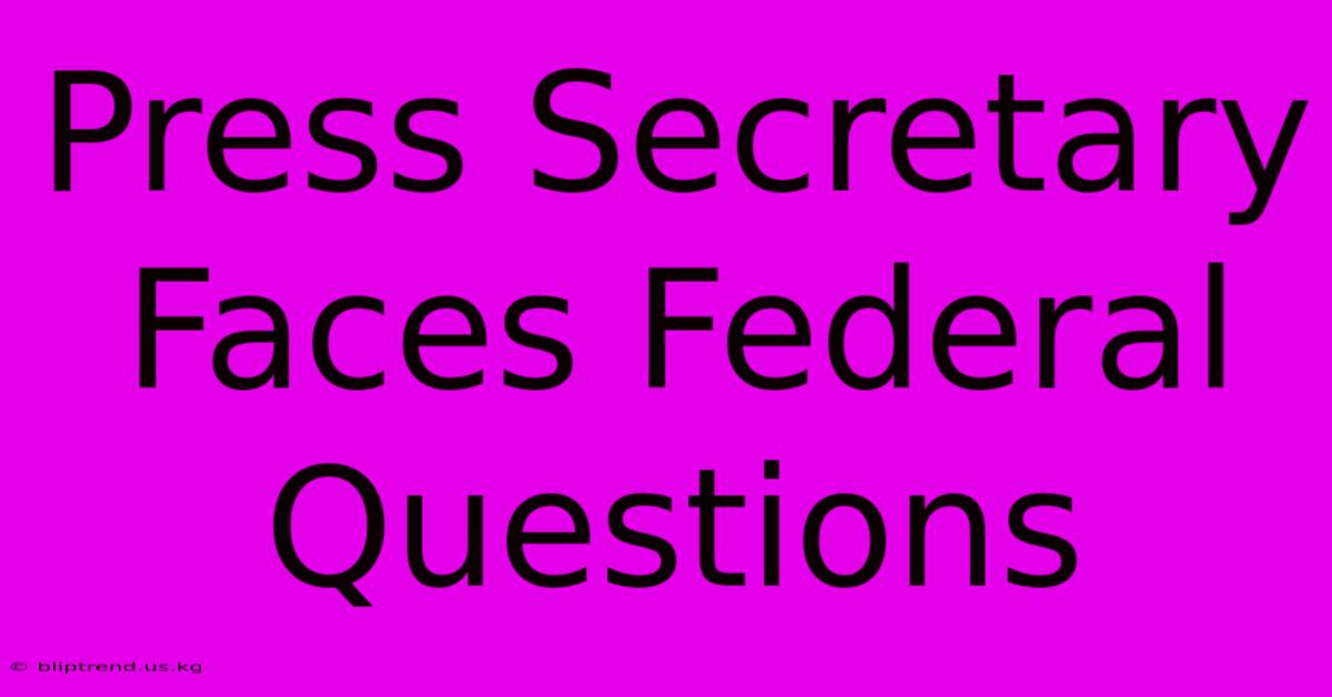 Press Secretary Faces Federal Questions