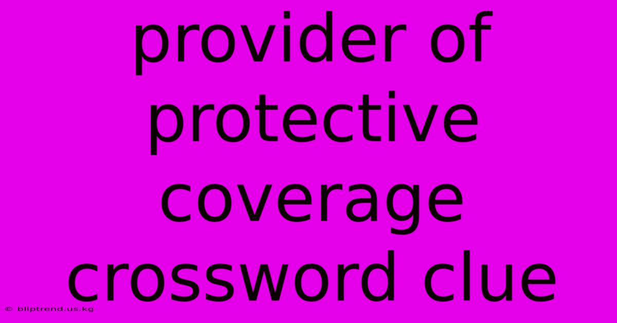 Provider Of Protective Coverage Crossword Clue