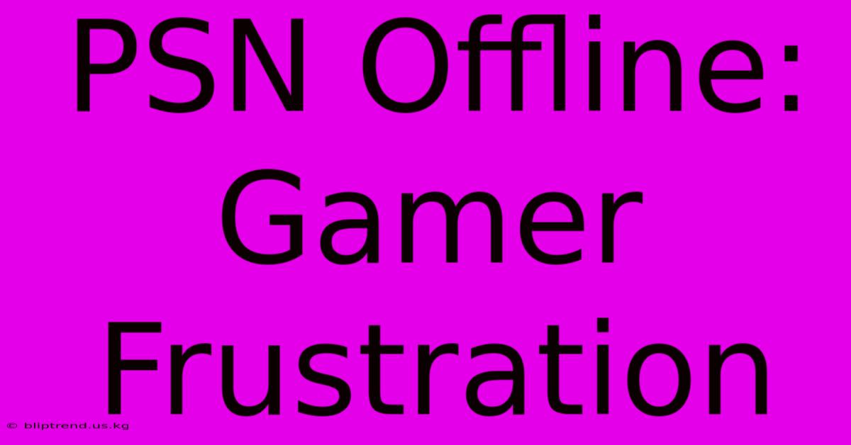 PSN Offline: Gamer Frustration