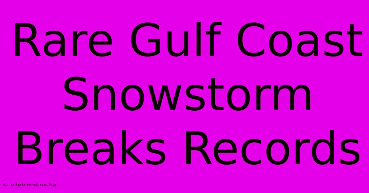 Rare Gulf Coast Snowstorm Breaks Records