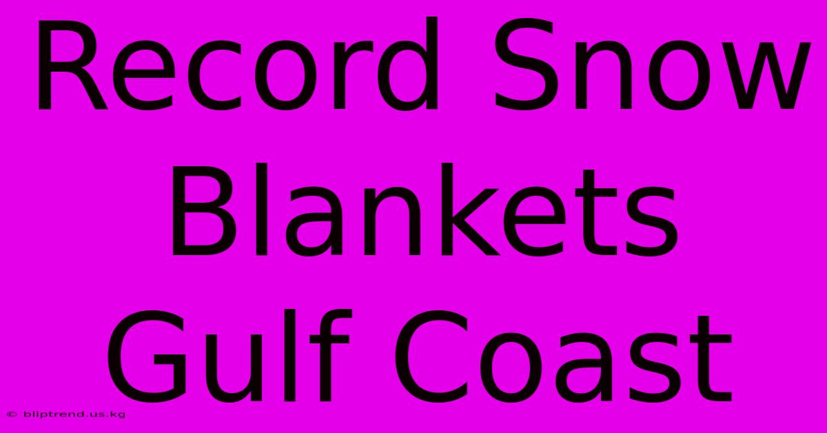 Record Snow Blankets Gulf Coast