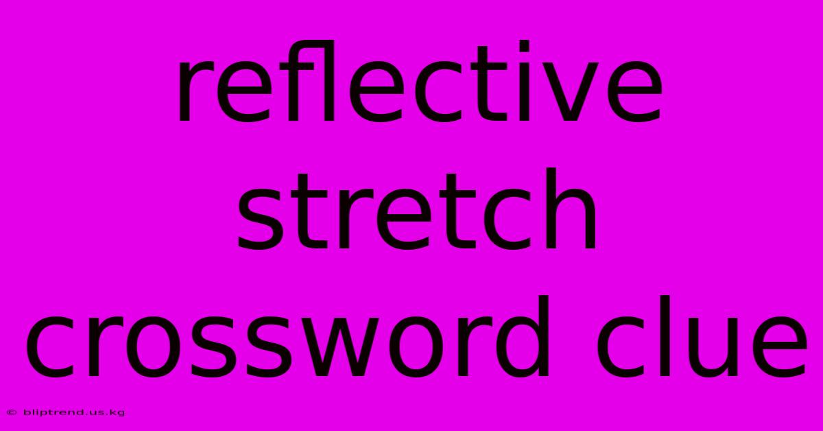 Reflective Stretch Crossword Clue