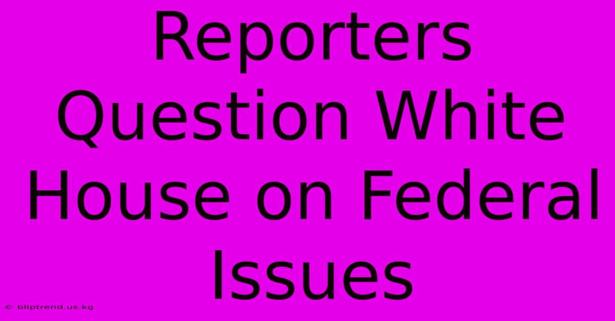 Reporters Question White House On Federal Issues