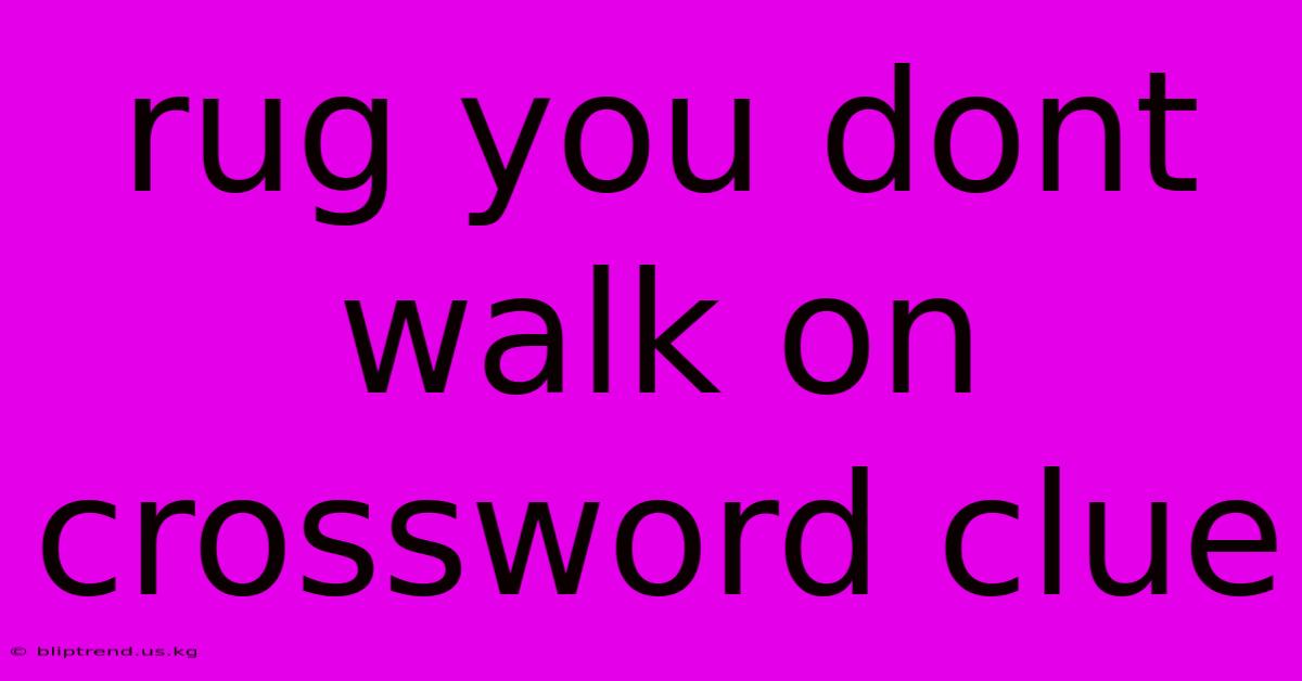 Rug You Dont Walk On Crossword Clue