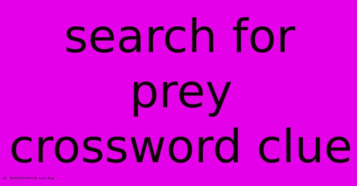 Search For Prey Crossword Clue