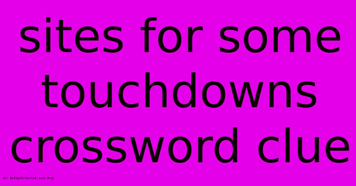 Sites For Some Touchdowns Crossword Clue