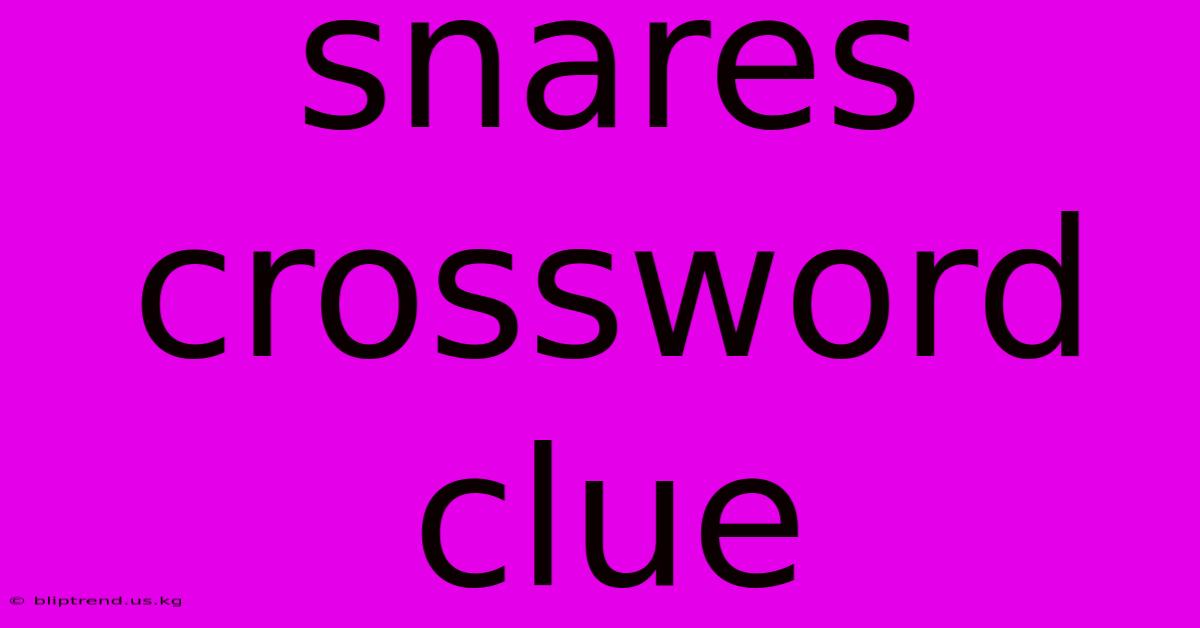 Snares Crossword Clue