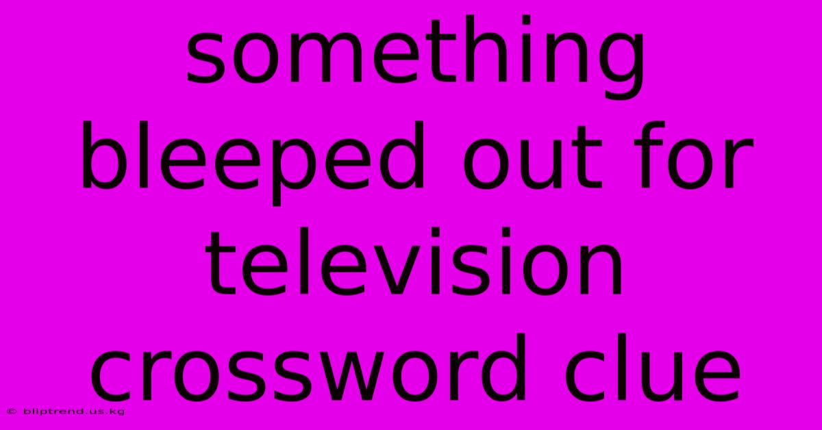 Something Bleeped Out For Television Crossword Clue