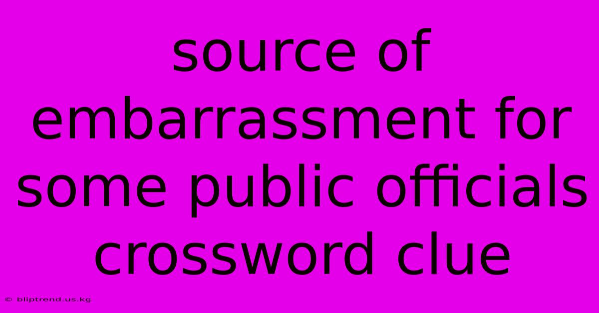 Source Of Embarrassment For Some Public Officials Crossword Clue