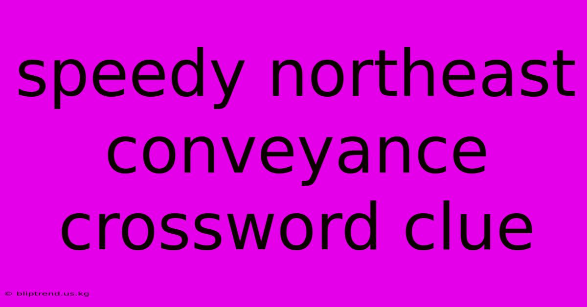 Speedy Northeast Conveyance Crossword Clue