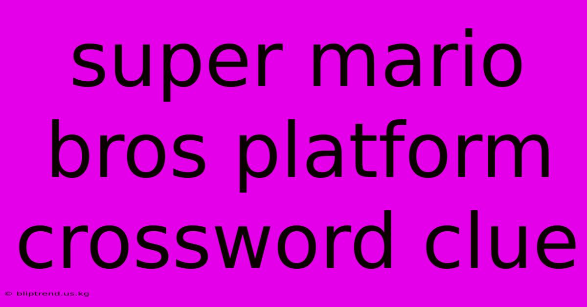 Super Mario Bros Platform Crossword Clue