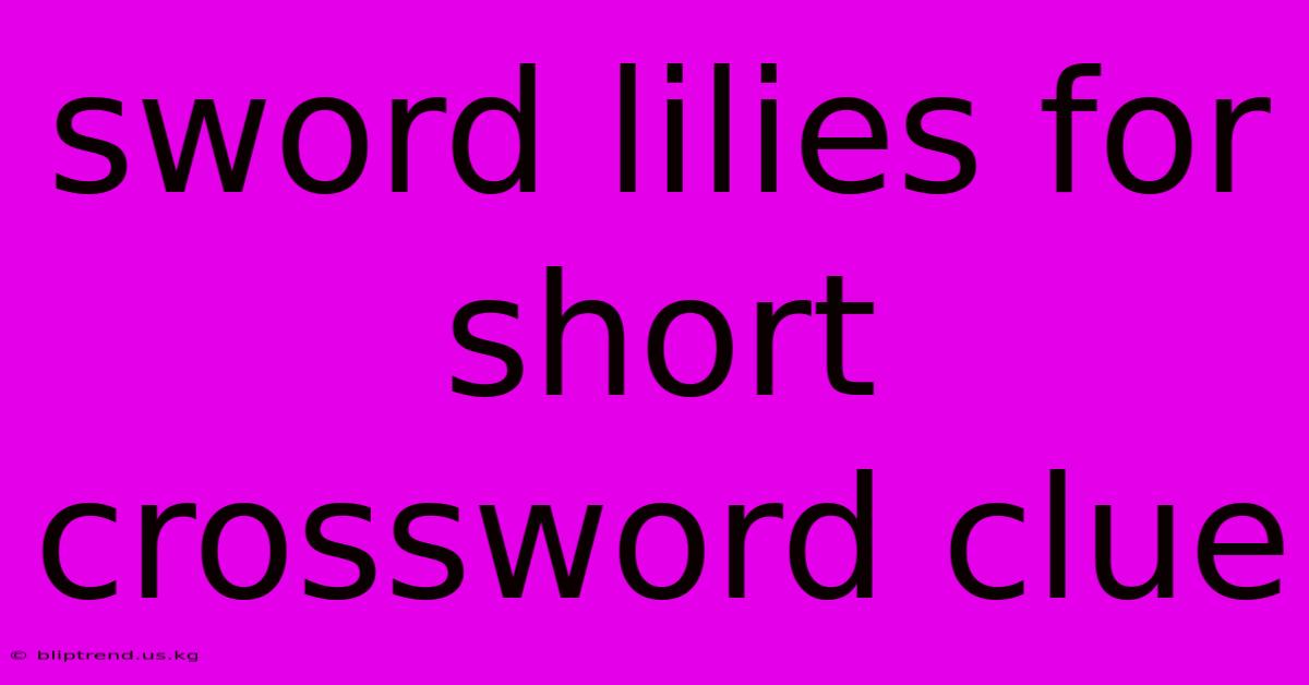 Sword Lilies For Short Crossword Clue