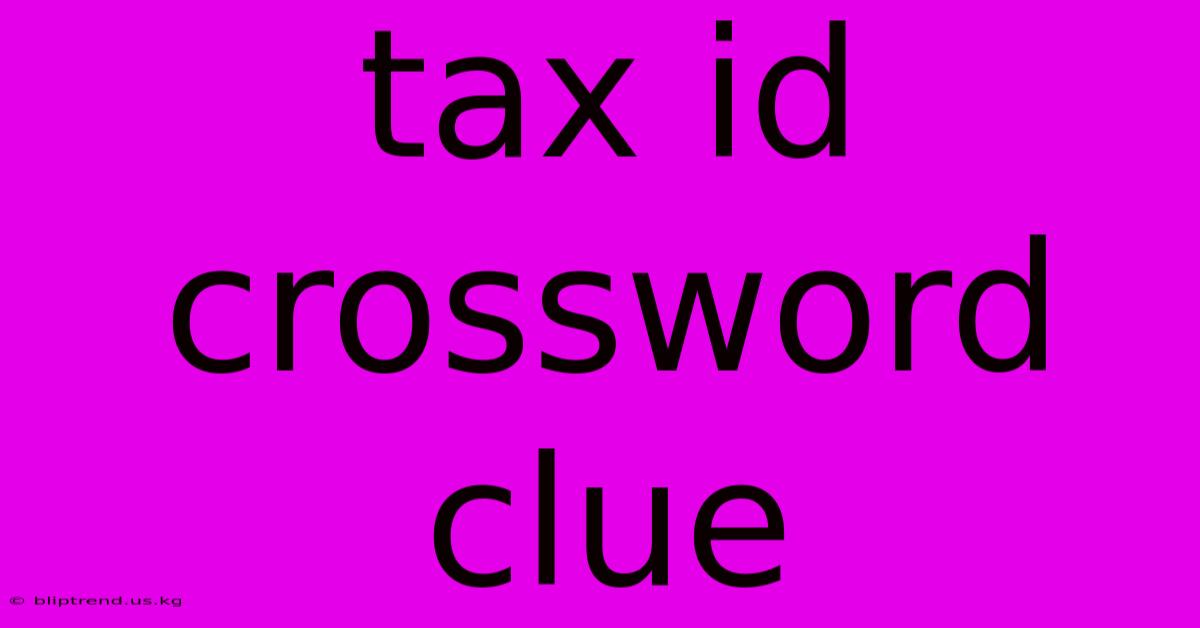 Tax Id Crossword Clue