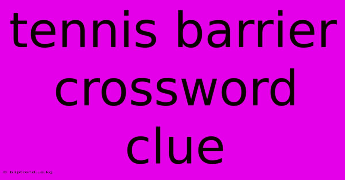 Tennis Barrier Crossword Clue