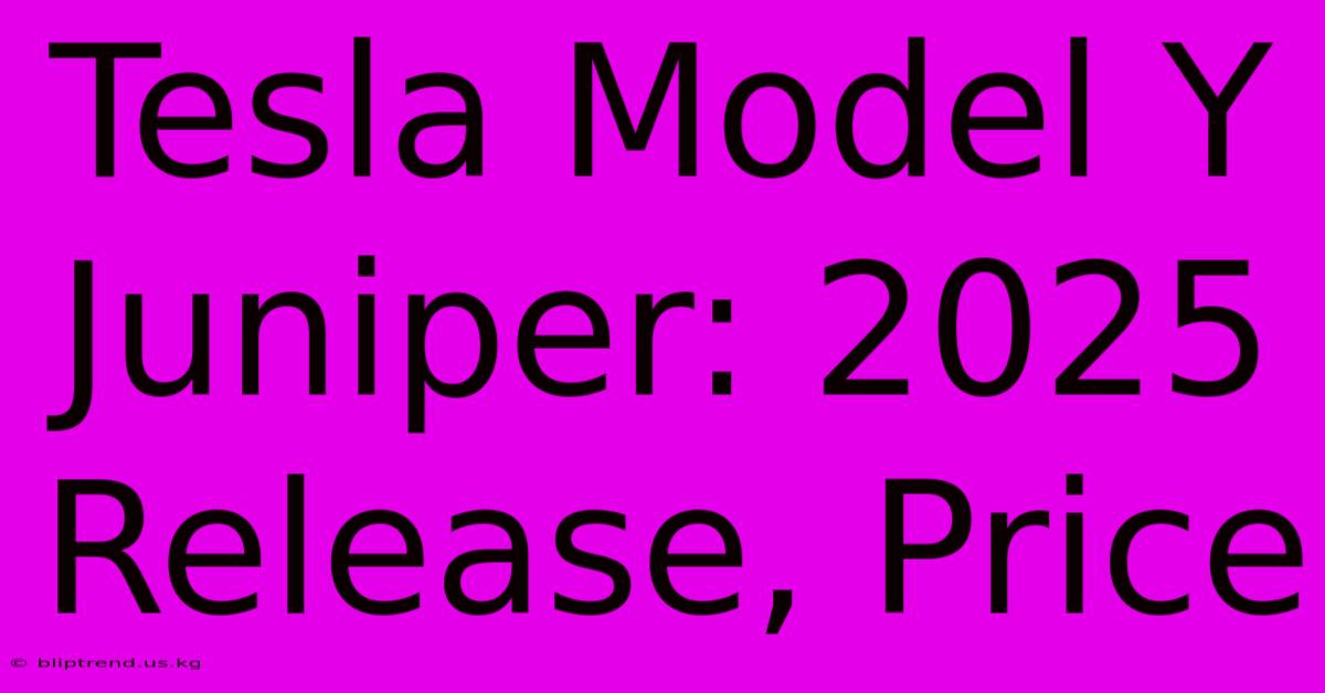 Tesla Model Y Juniper: 2025 Release, Price