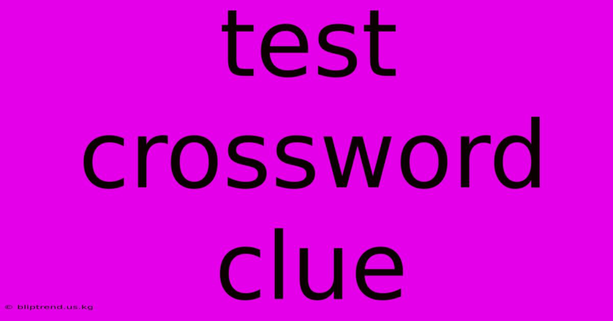 Test Crossword Clue