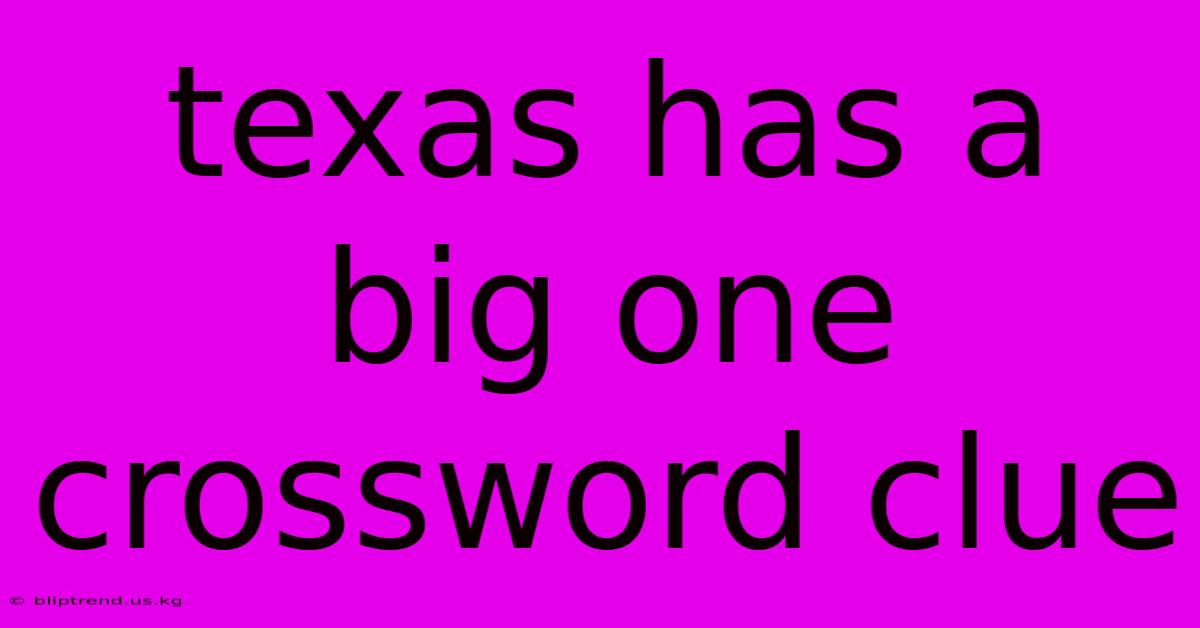 Texas Has A Big One Crossword Clue