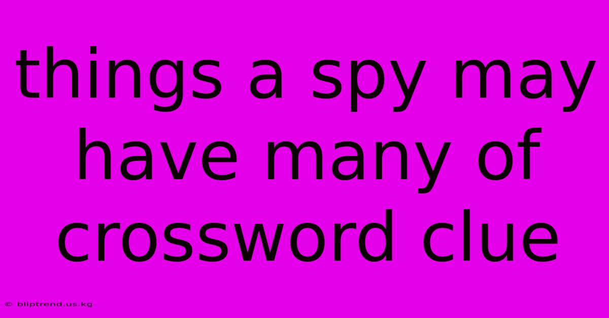 Things A Spy May Have Many Of Crossword Clue