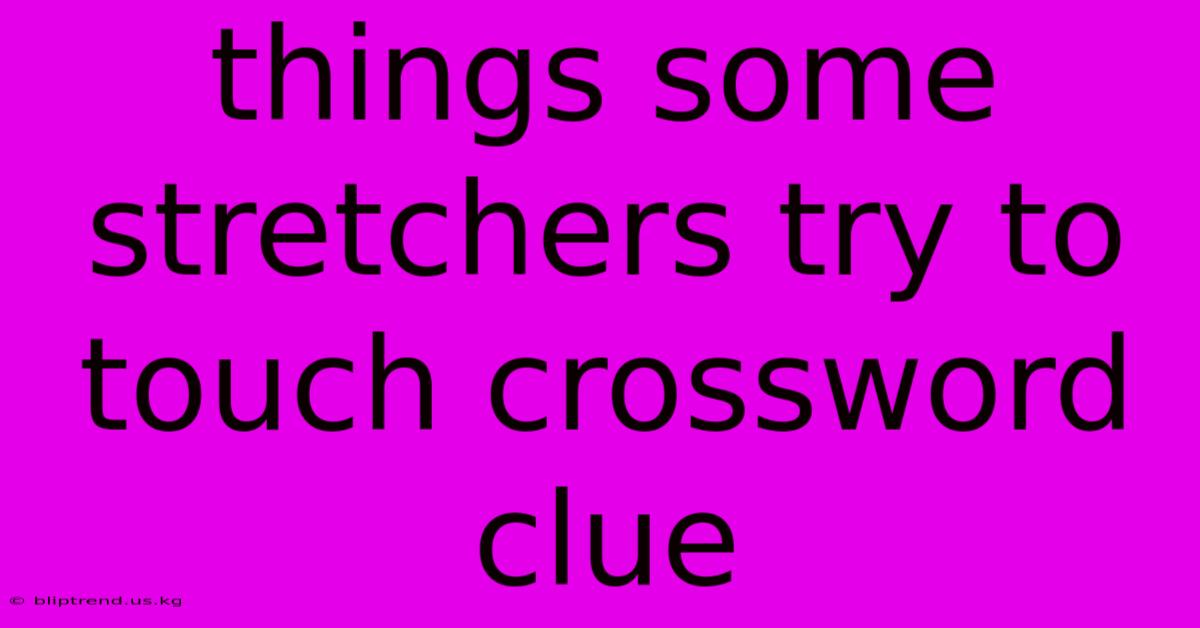 Things Some Stretchers Try To Touch Crossword Clue