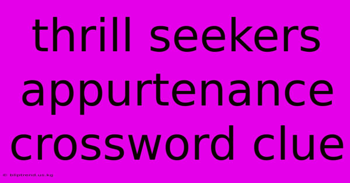 Thrill Seekers Appurtenance Crossword Clue