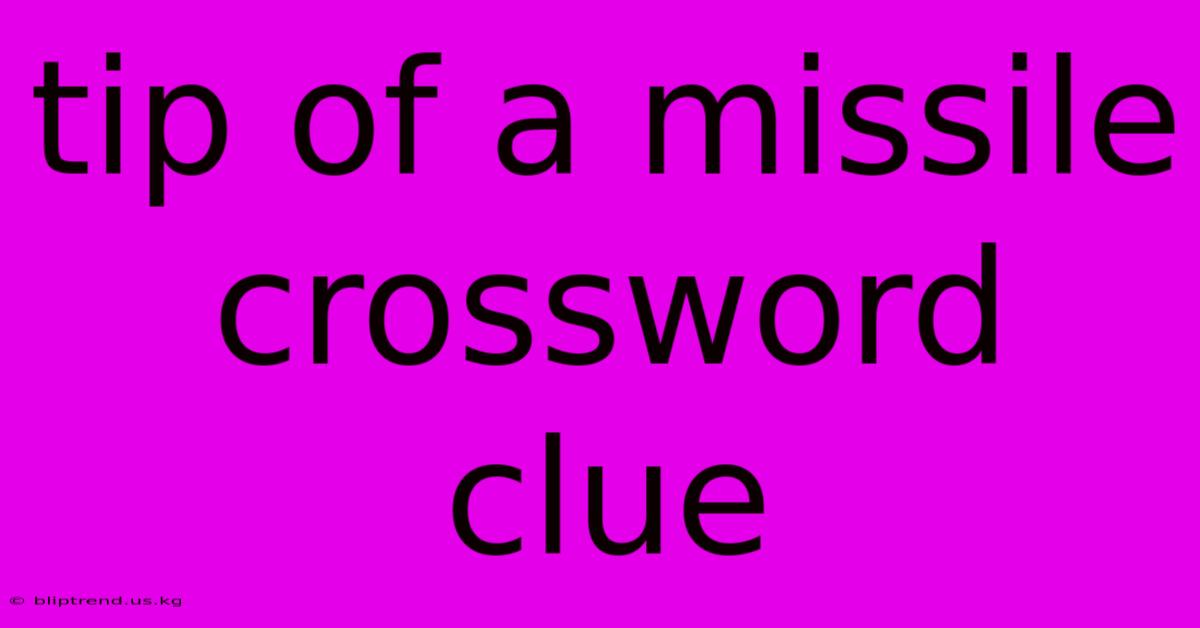 Tip Of A Missile Crossword Clue