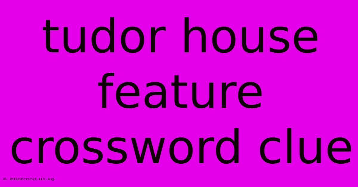 Tudor House Feature Crossword Clue