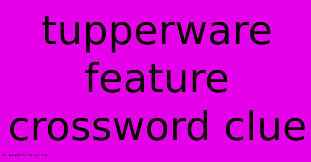 Tupperware Feature Crossword Clue