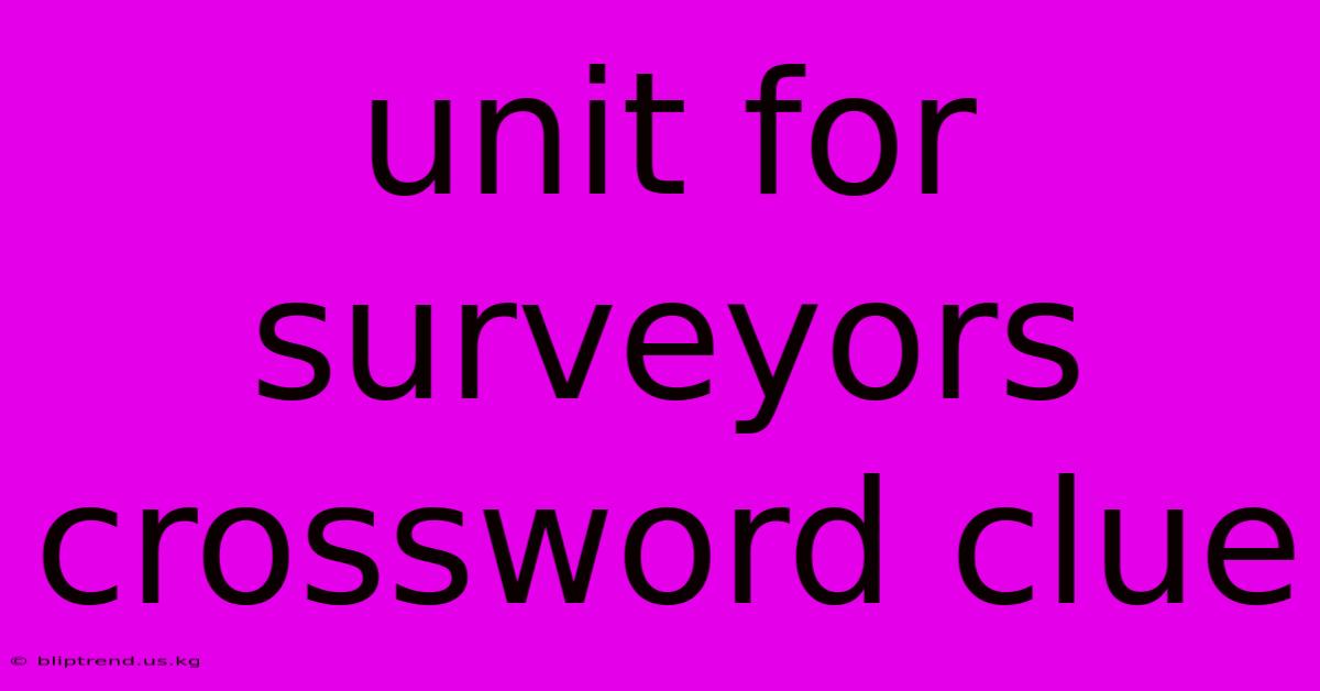 Unit For Surveyors Crossword Clue