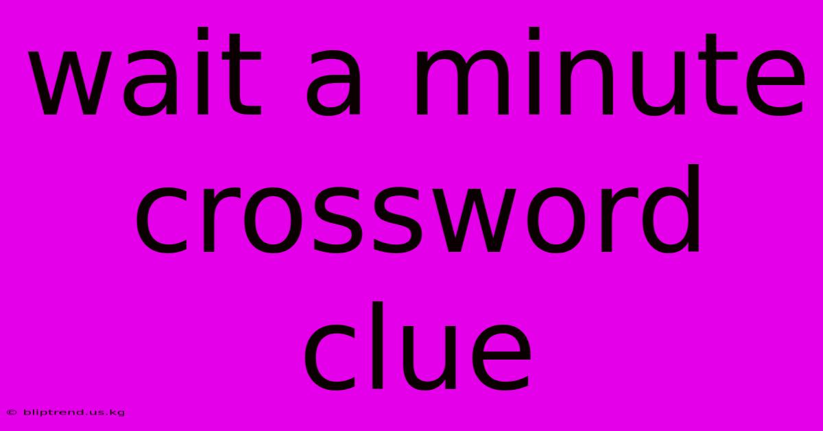 Wait A Minute Crossword Clue