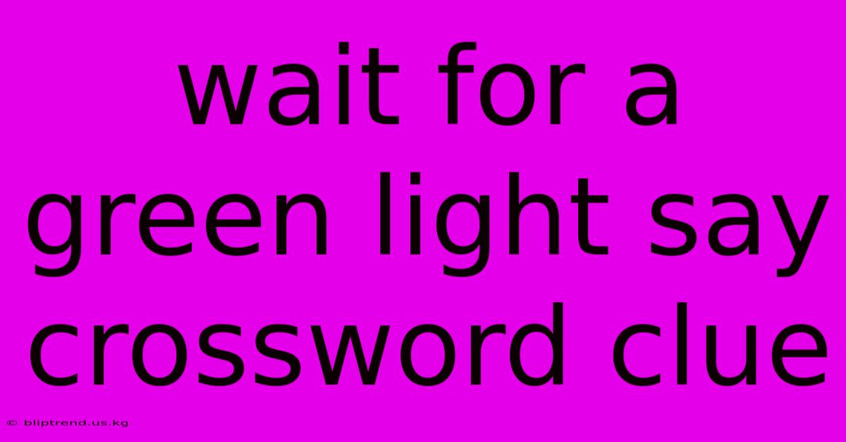 Wait For A Green Light Say Crossword Clue