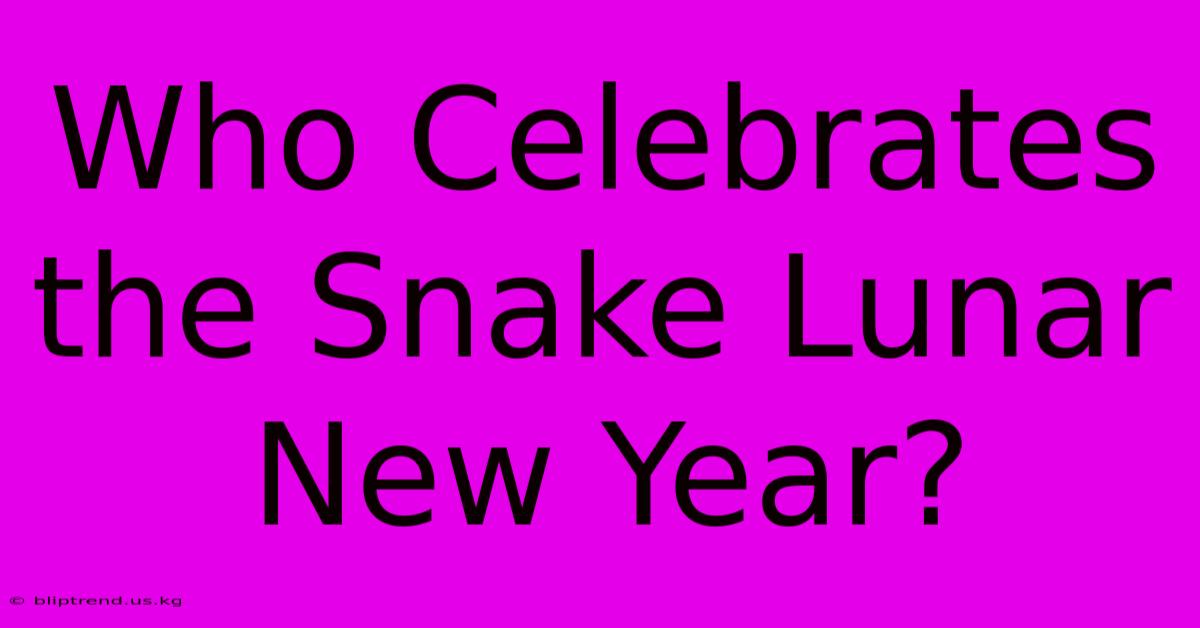 Who Celebrates The Snake Lunar New Year?